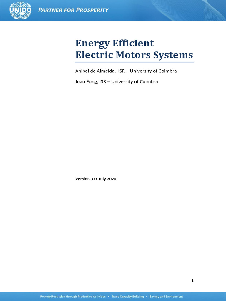 Energy Efficient Electric Motor Systems | PDF | Electric Motor ...