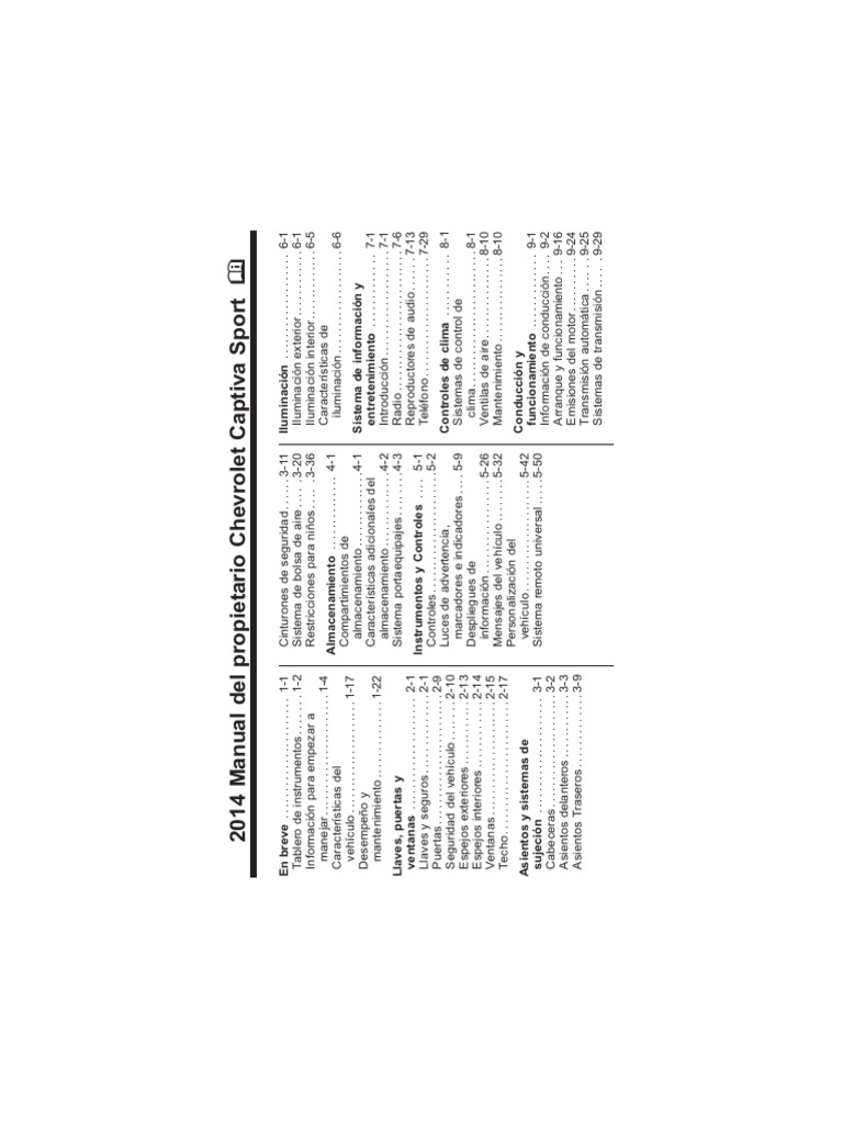 2014 Chevrolet Captiva Sport Fleet Owner's Manual visual data 6