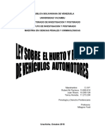 Informe de Ley Sobre El Hurto y Robo de Vehiculos Automotores