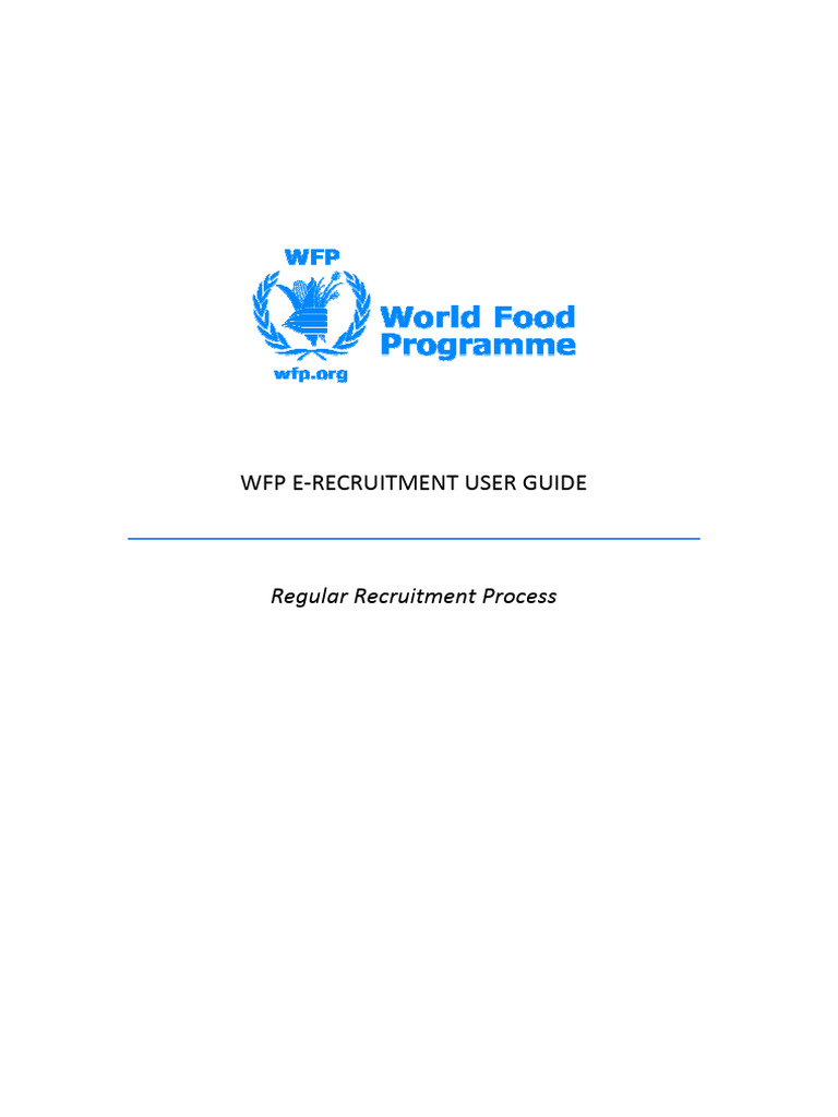 WFP E-Recruitment Process Guide | PDF | Recruitment | Computing