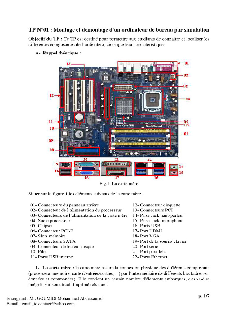 Montage d'un ordinateur de bureau | PDF | Microprocesseur | Entrée/Sortie