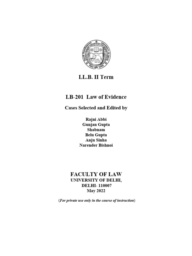 DU LL.B. 2nd Semester Syllabus | PDF | Bail | International Law