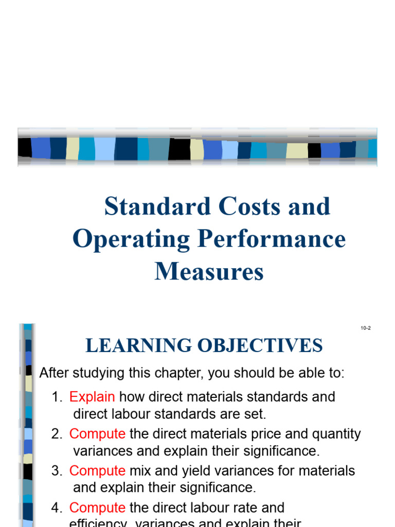 Standard Costs and Operating Performance Measures | PDF | Cost | Cost ...