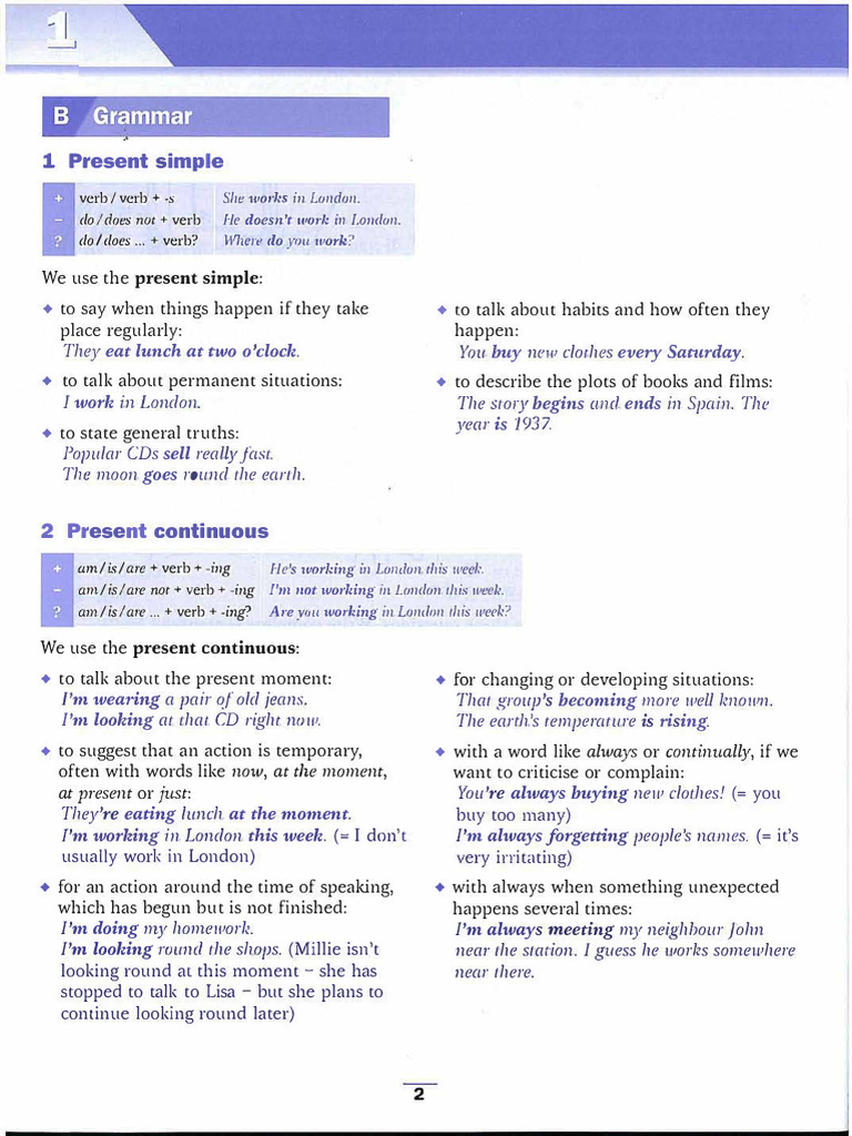 Basic Rules - Present Simple Vs Present Continuous | PDF