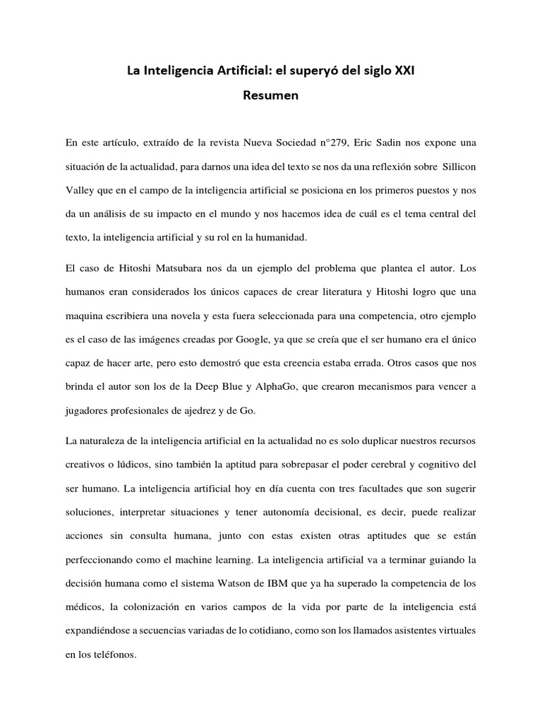 La Inteligencia Artificial El Superyó Del Siglo XXI | PDF ...