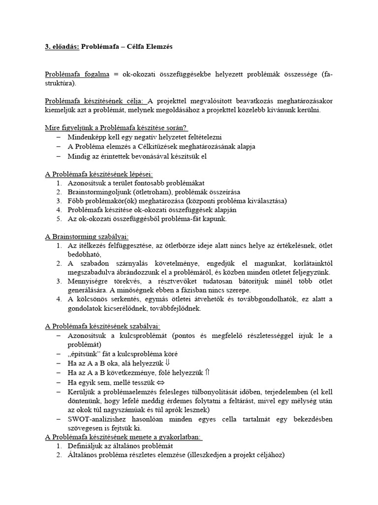 3eloadas - Problémafa - Célfa | PDF
