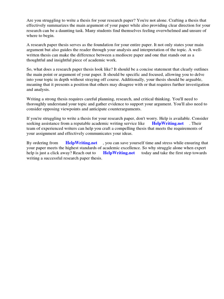 What does a research paper thesis look like pdf academic publishing