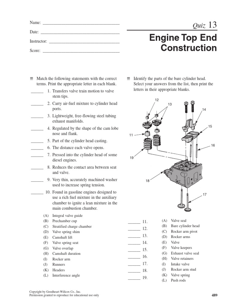 Quiz 13 | PDF | Vehicle Technology | Internal Combustion Engine