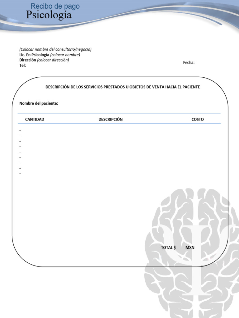 Recibo de Pago Formal para Imprimir AZUL | PDF