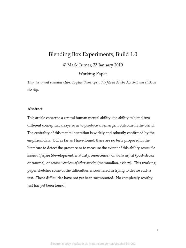 Mark Turner - Blending Box Experiments | PDF