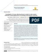 Investigation of Issues Affecting Thermal Comfort in Water System Underfloor Heating Applications of Buildings With Bayesian Networks