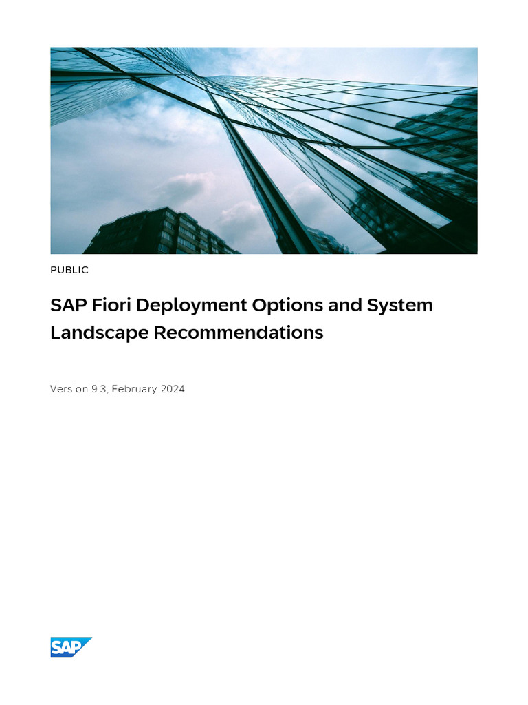 Sap Fiori Deployment Options And System Landscape Recommendations Pdf