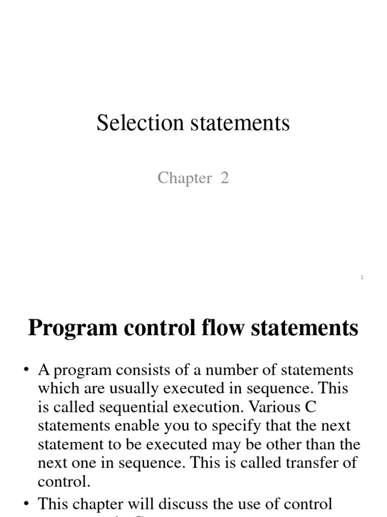 02 - Selection Statements | PDF | Control Flow | Computer Engineering
