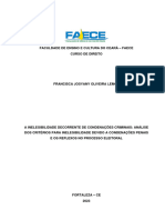 A Inelegibilidade Decorrente de Condenações Criminais Análise Dos Critérios para Inelegibilidade Devido A Condenações Penais e Os Reflexos No Processo Eleitora)