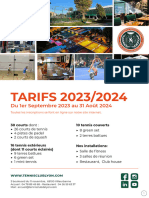 2023 2024 Tarifs Tennis Club de Lyon A4