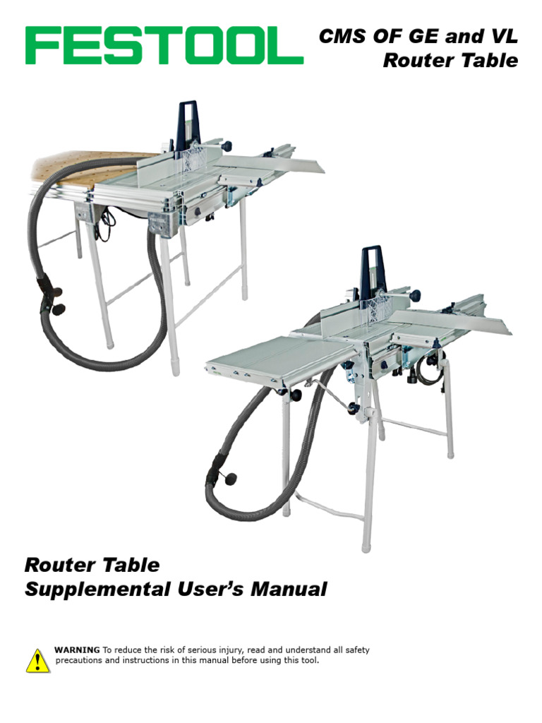 Festool CMS Router Table Manual | PDF | Manufactured Goods | Equipment