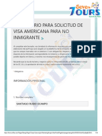 Formulario para Solicitud de Visa Americana para No Inmigrante PDF Editable
