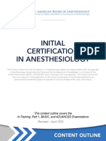 Initial Certification Content Outline