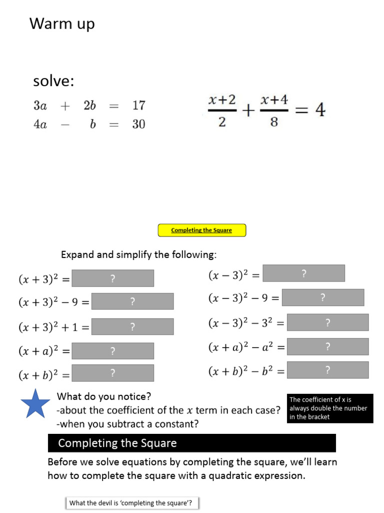 Khan Academy Complete The Square