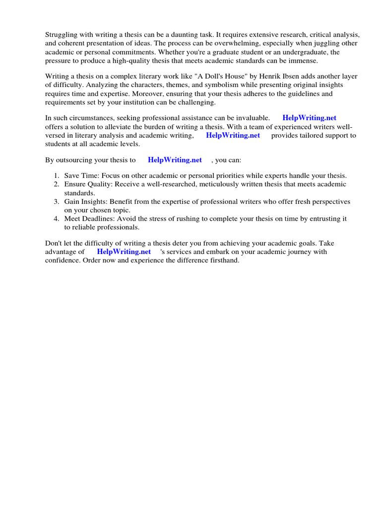 Doll S House Summary In Hindi