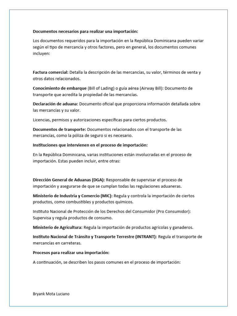 Asignación 3 El Proceso De Gestión Aduanal De Importaciónexportación