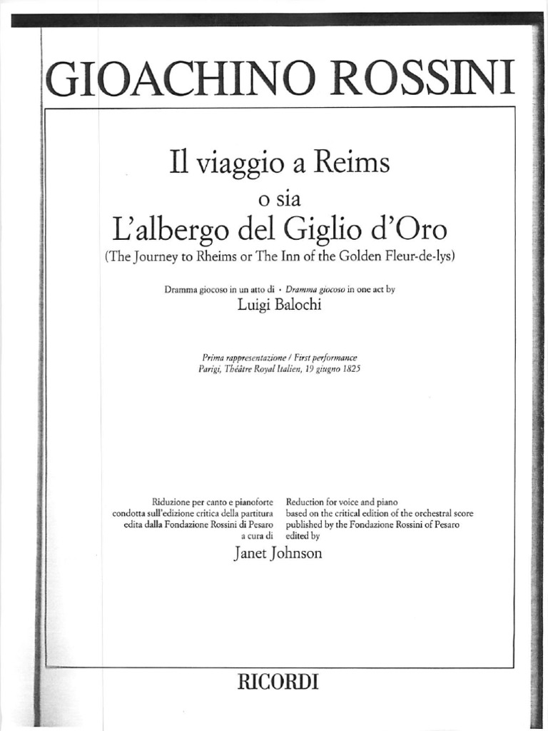 Viaggio A Reims - Vocal Score | PDF