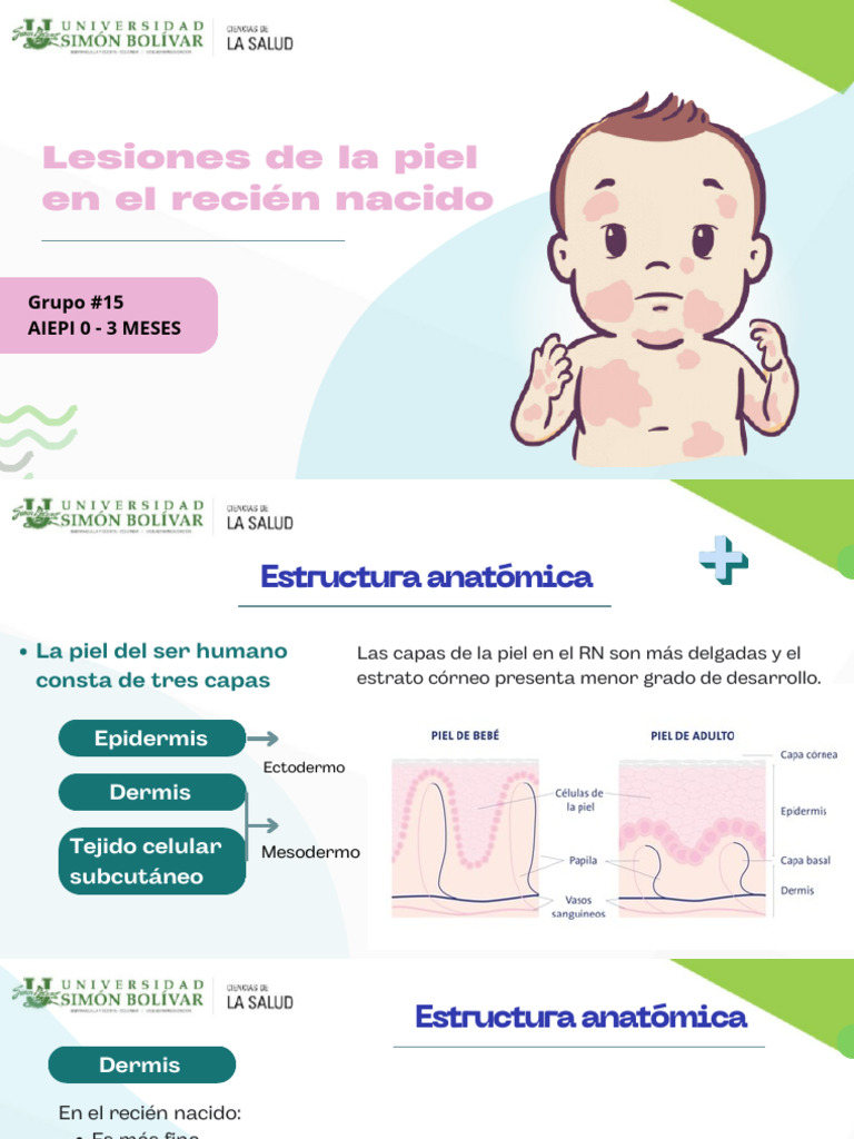 Lesiones cutáneas en recién nacidos | PDF | Piel | Especialidades Medicas