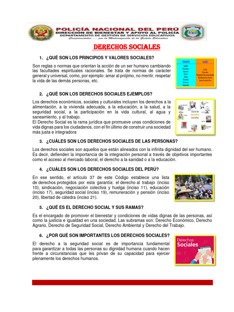 Ejemplos y Principios de Derechos Sociales | PDF | Derechos | Derechos ...