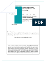 Effects of Class Size and Peer Influence On Senior Secondary Students' Achievement