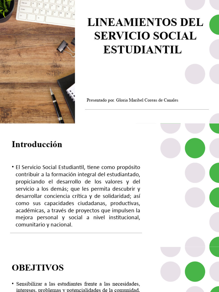 Lineamientos del servicio social estudiantil pdf