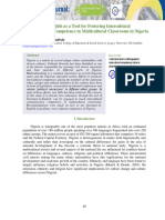 Literature-in-English As A Tool For Fostering Intercultural Communicative Competence in Multicultural Classrooms in Nigeria