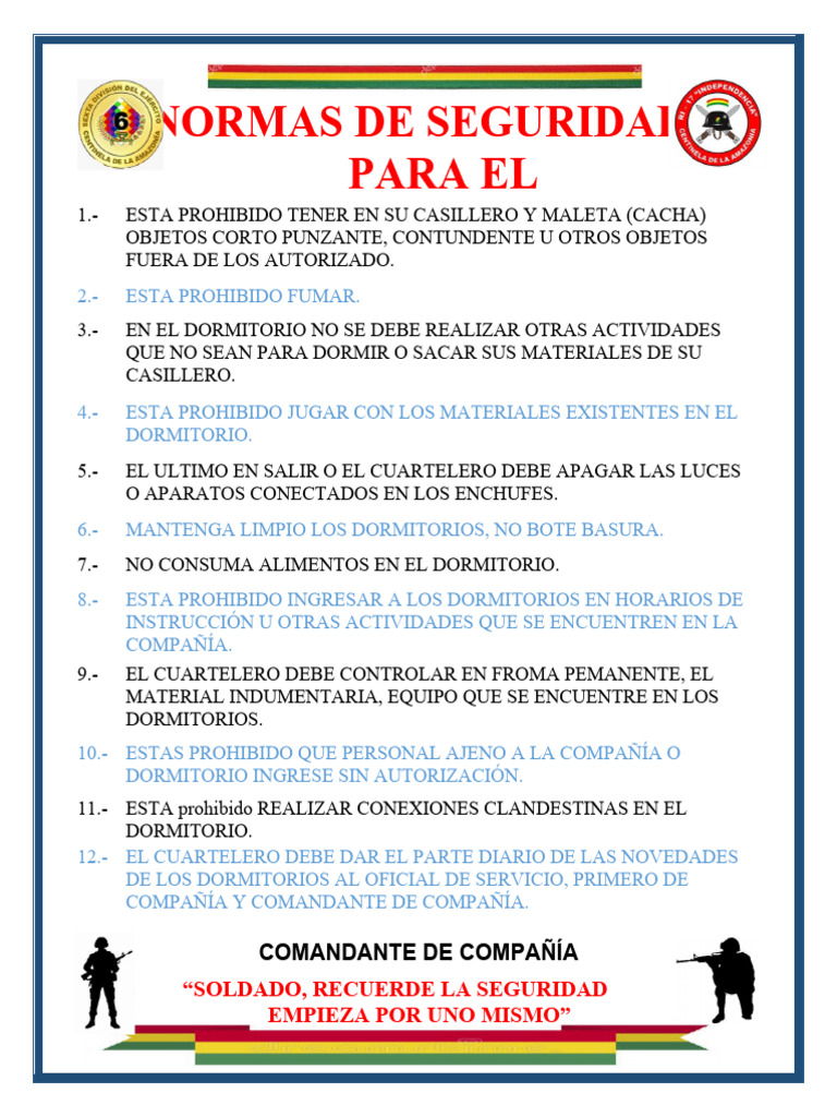 Normas de Seguridad en el Dormitorio | PDF