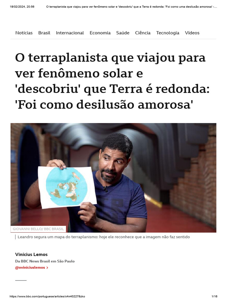 O Terraplanista Que Viajou para Ver Fenômeno Solar e 'Descobriu' Que A ...