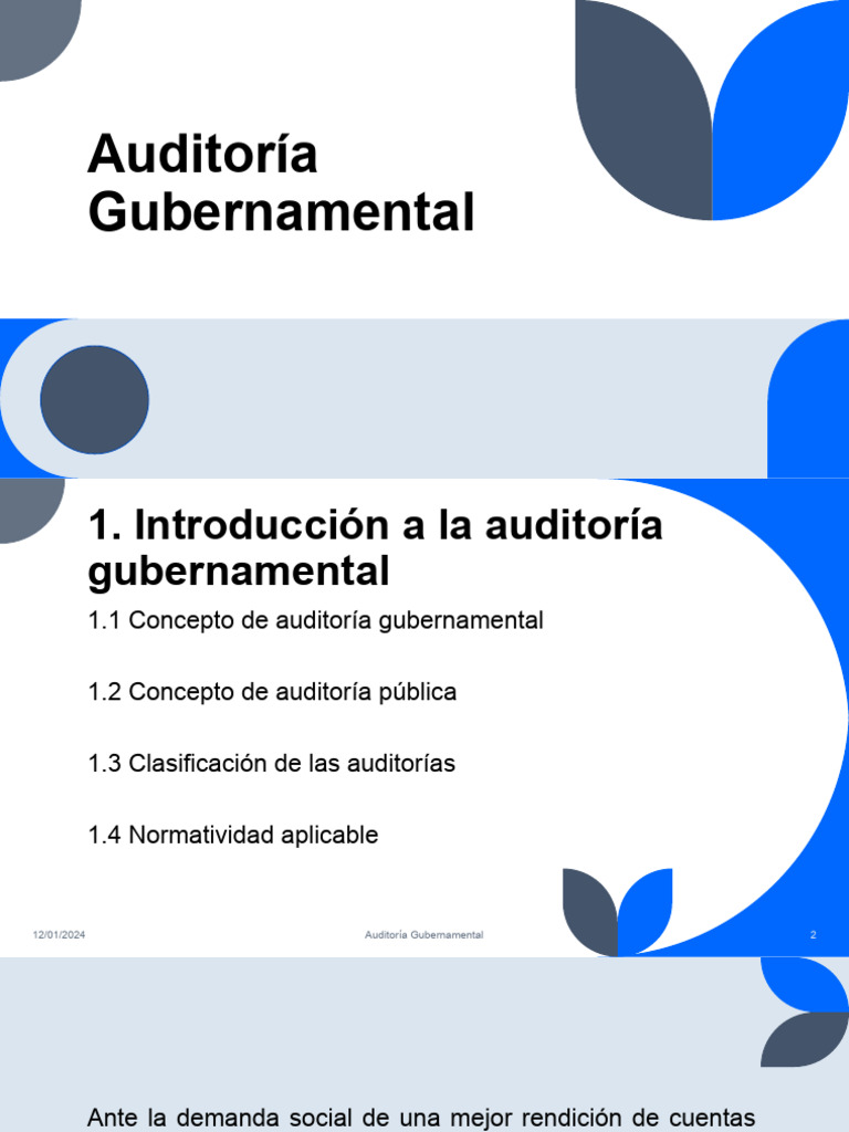 Clase 1 Auditoria Gubernamental | PDF | Auditoría | Responsabilidad