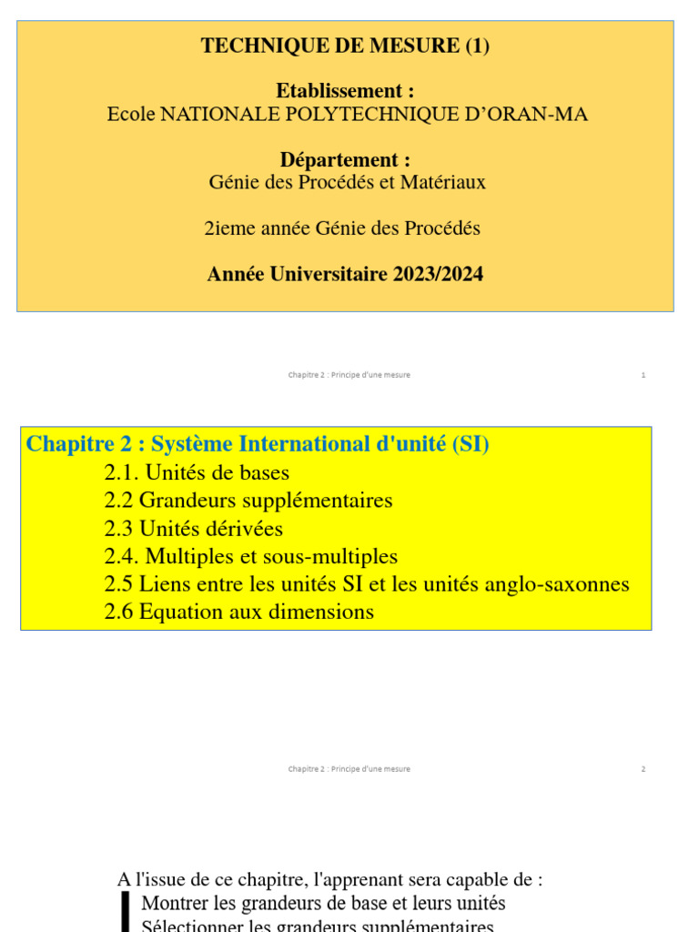 Système International d'Unités (SI) | PDF | Système international d ...