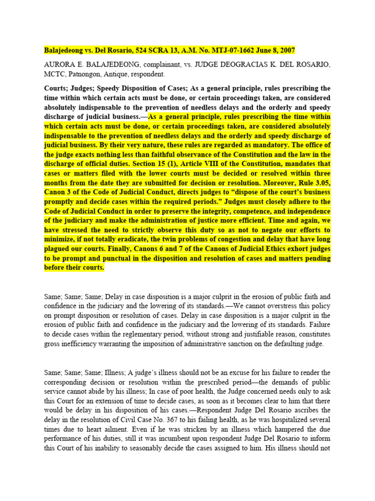 Balajedeong vs del rosario full text pdf summary judgment lawsuit