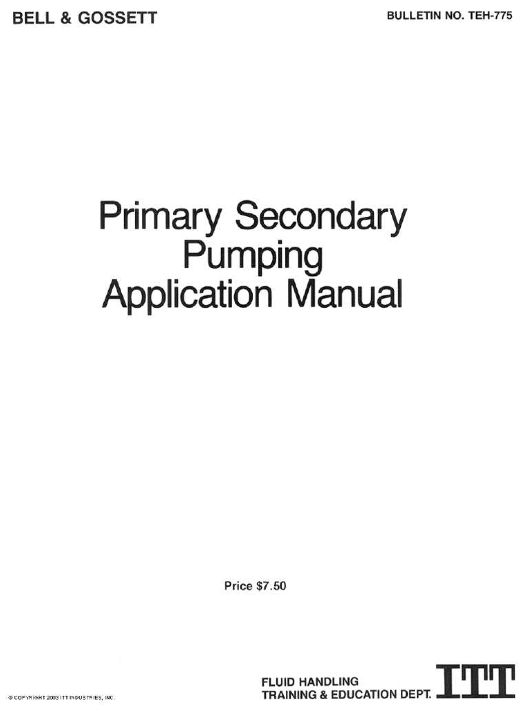 Primary Secondary Pumping Manual Application Manual | PDF