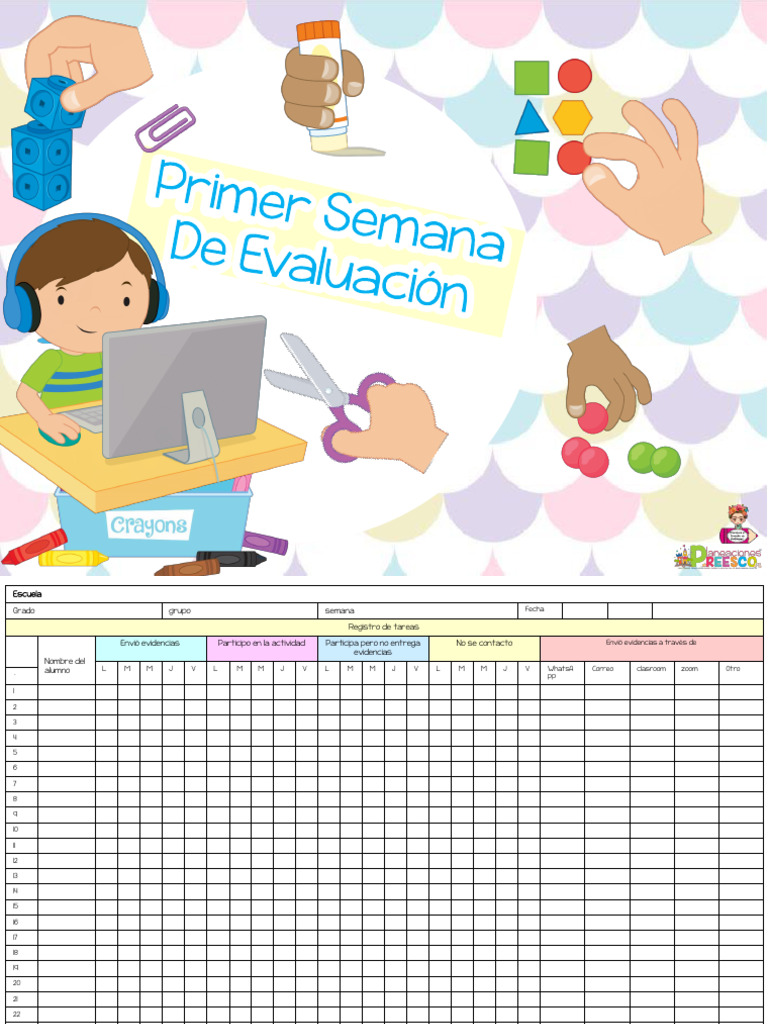 Registro de Evaluación Semanal Escolar | PDF