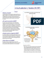 ACDF Anterior Cervical Discectomy and Fusion Fact Sheet Spanish
