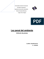 Ley Penal Del Ambiente Articulo de Prensa