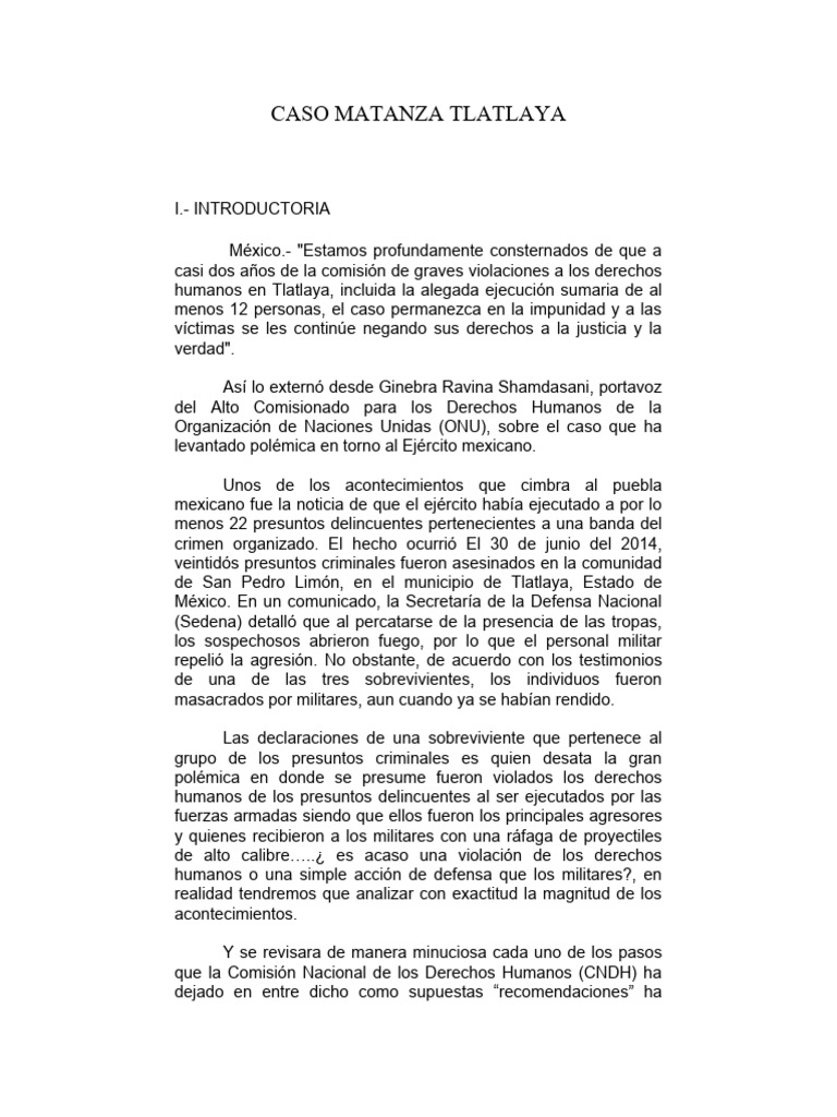 Impunidad en el Caso Tlatlaya 2014 | PDF | México | Violación