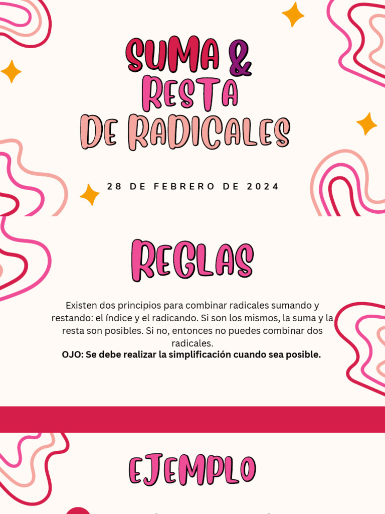 Suma Y Resta De Radicales Pdf