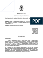 Proyecto L - Declaración de Nulidad Absoluta e Insanable Del DNU 70 - 2023