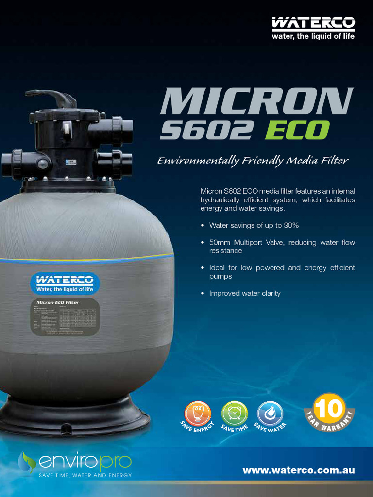 Eco-Friendly Micron S602 Filter System | PDF | Filtration | Fiberglass