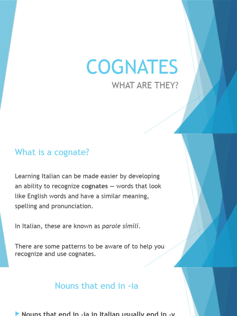 Recognizing Italian Cognates Easily | PDF | English Language | Noun