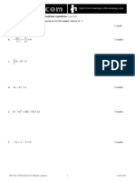 2018 Year 10 Math Topic Test Quadratic Equations