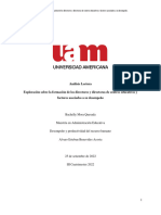 Analisis Lectura Exploración Sobre La Formación de Los Directores y Directoras de Centros Educativos y Factores Asociados A Su Desempeño