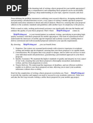 Mobile App Thesis Proposal