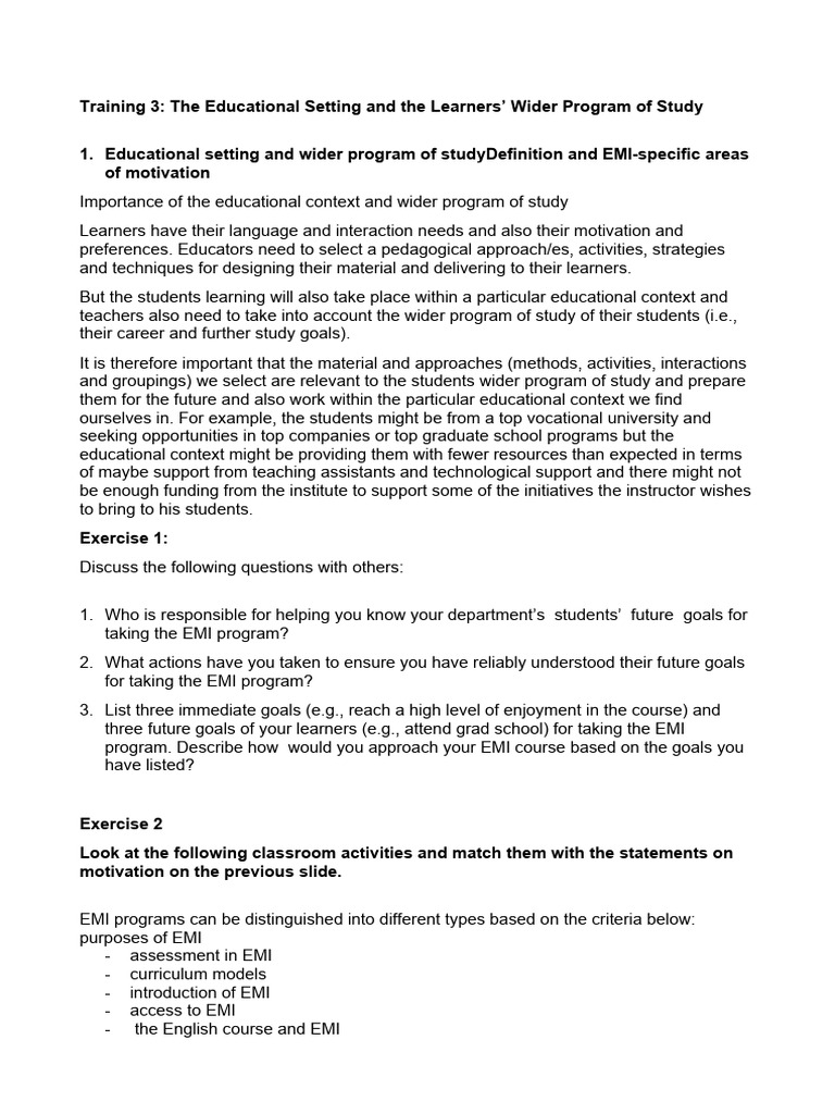 Designing Effective EMI Programs | PDF | Teachers | Learning