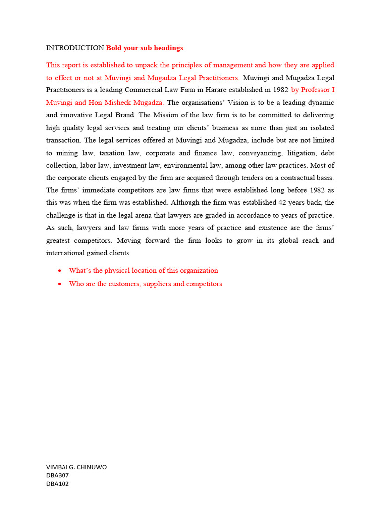 Vimbai Introduction 1 | PDF